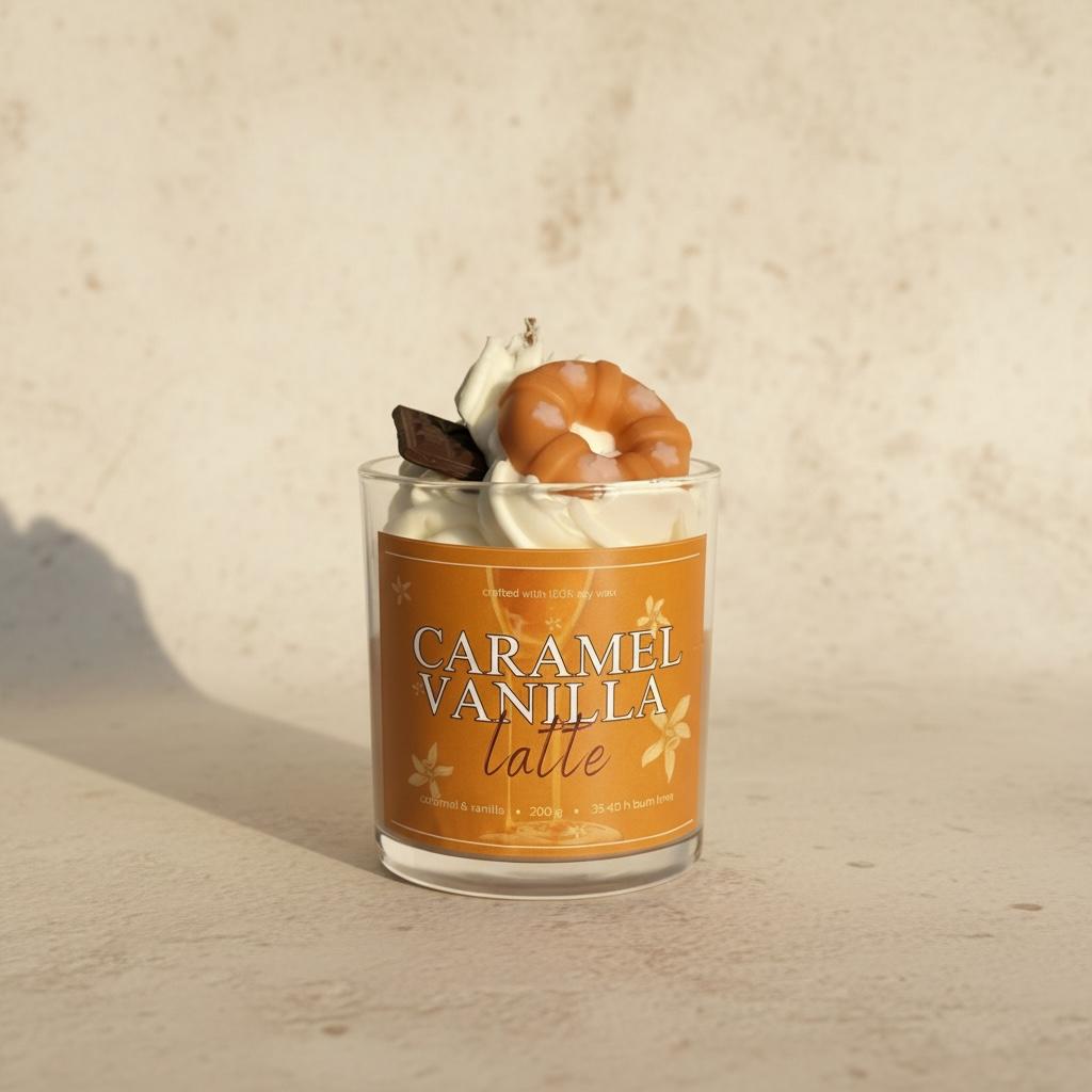 Caramel Vanilla - Lumânare Parfumată | Candle Latte
