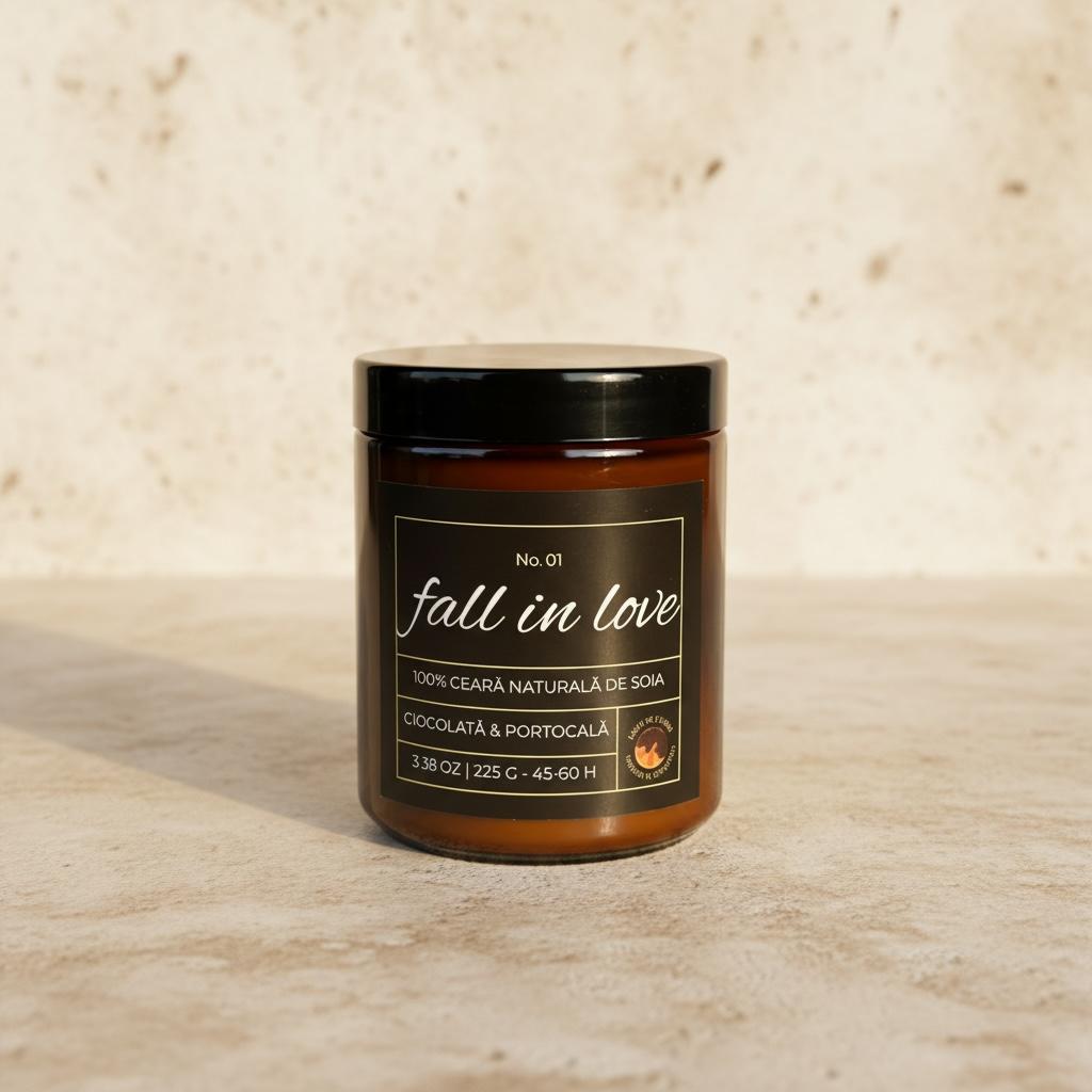 Fall in Love No. 01 – Lumânare parfumată cu Ciocolată & Portocală