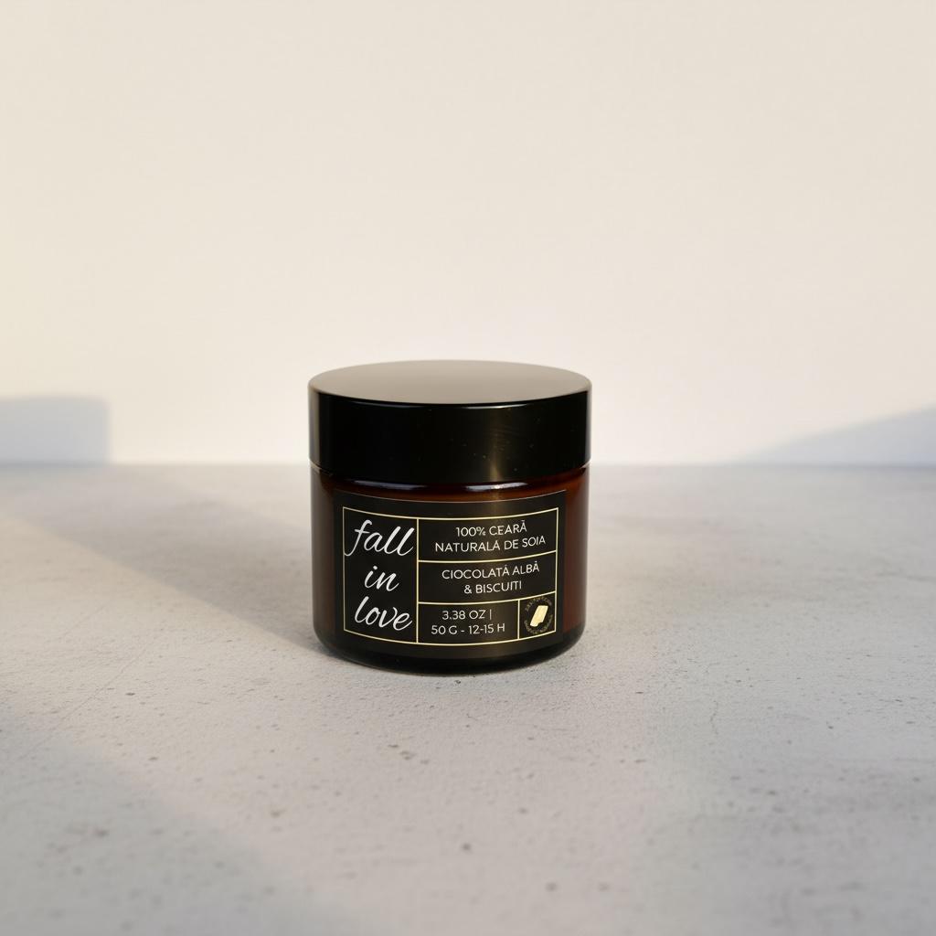 Fall in Love No. 03 – Lumânare parfumată cu ciocolată albă & biscuiți
